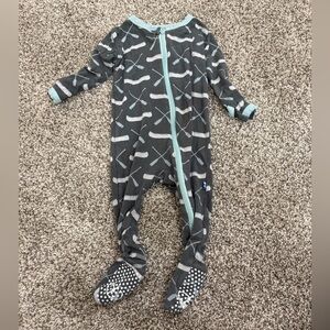 Kickee Pants Gray and Light Blue Kids Footie